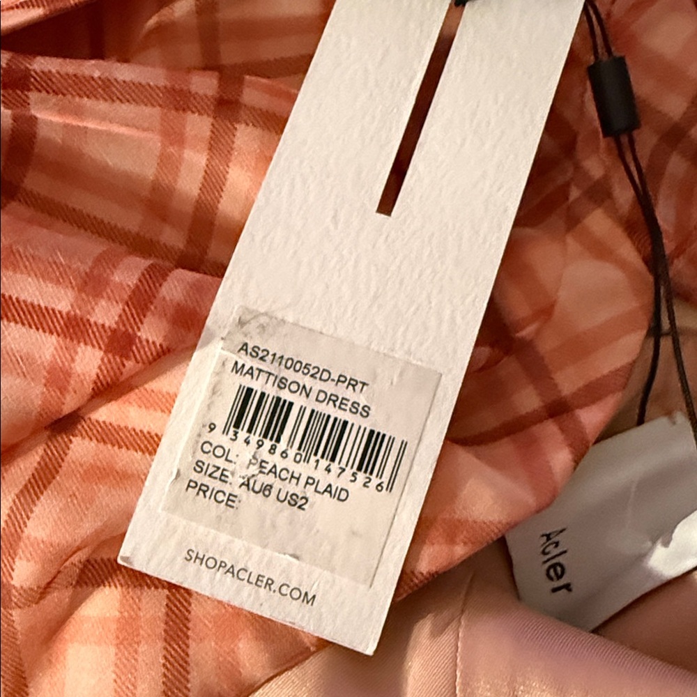 🩷NWT Acler Matisson Peach pleated dress long sleeves - Picture 4 of 9